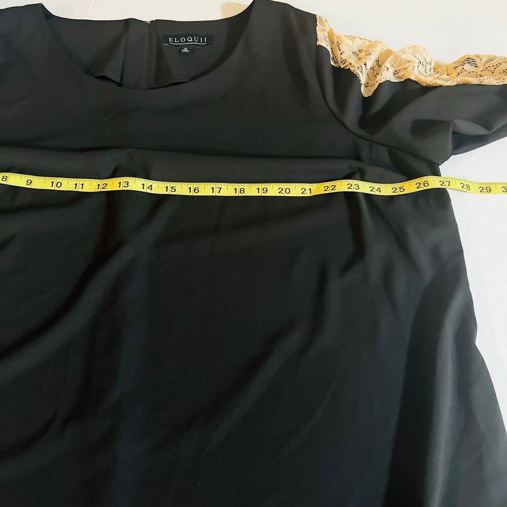 Eloquii Long Sleeve Crew Neck Shift Dress Size 22 Black - Picture 5 of 7